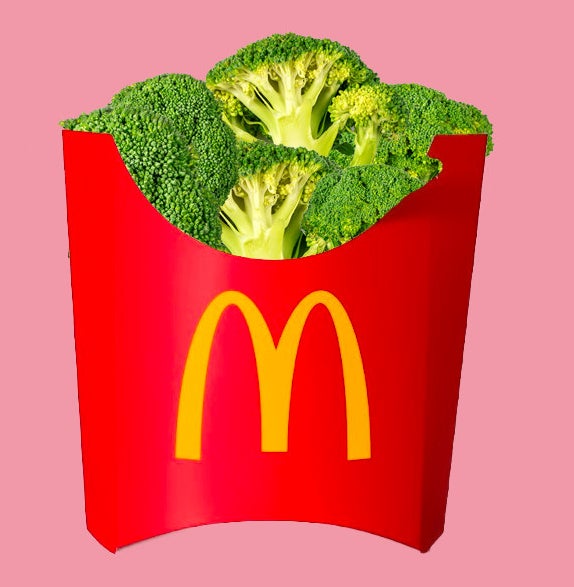 Broccoli in a McDonald&#x27;s container