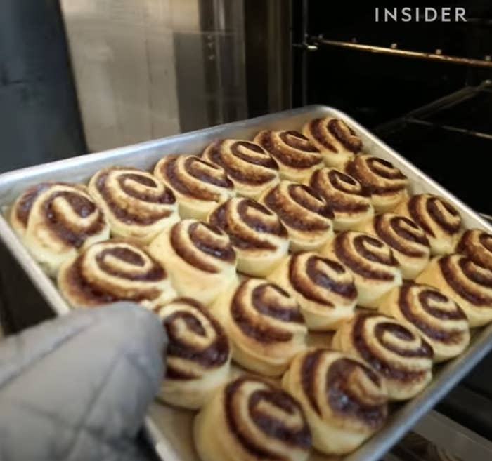 Buns on a baking sheet