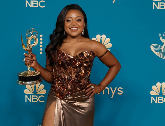 Quinta with her Emmy