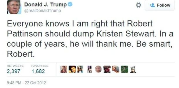 Screenshot of a Donald Trump tweet