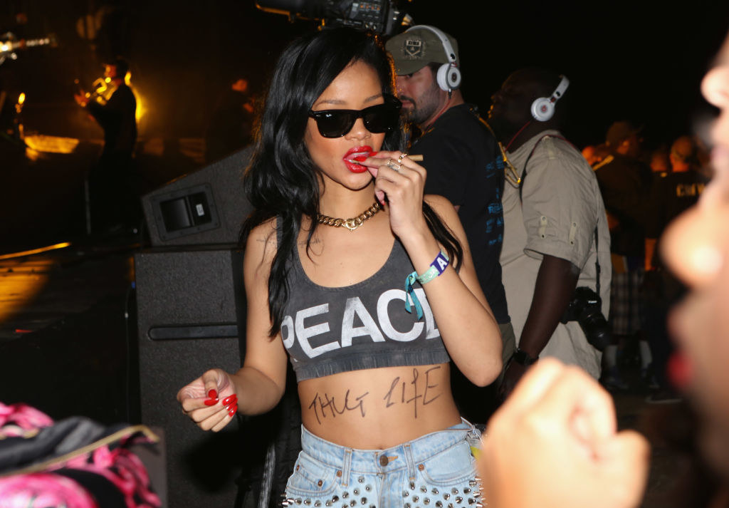 Rihanna with a blunt