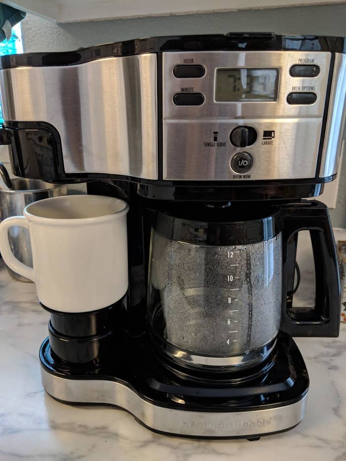 Reviewer image of coffee maker with white mug