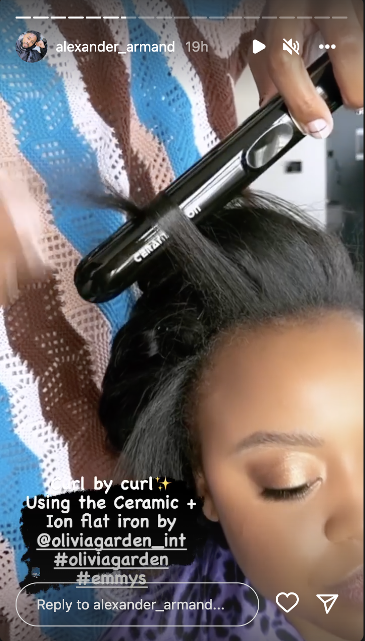 Quinta Brunson getting her hair done in Alexander Armand&#x27;s Instagram story