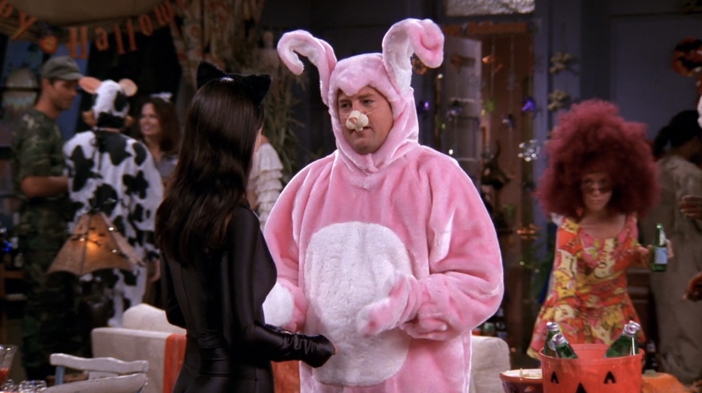 chandler dressed as a bunny in friends