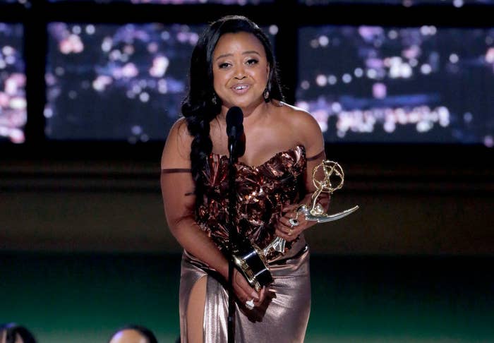 Quinta Brunson making an Emmy acceptance speech