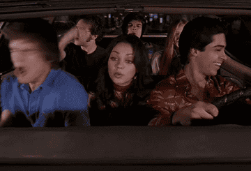 gang hanging out in the vista cruiser