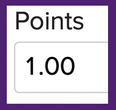 points box in quiz builder