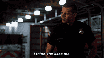 a police officer saying, &quot;I think she likes me&quot;