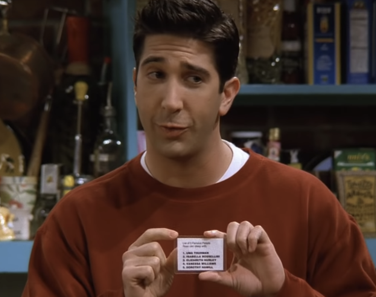Ross holding his laminated list