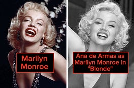 Marilyn Monroe and Ana de Armas as Marilyn Monroe in "Blonde"