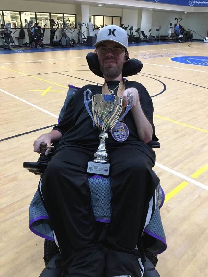 Dustin Swafford poses with trophy