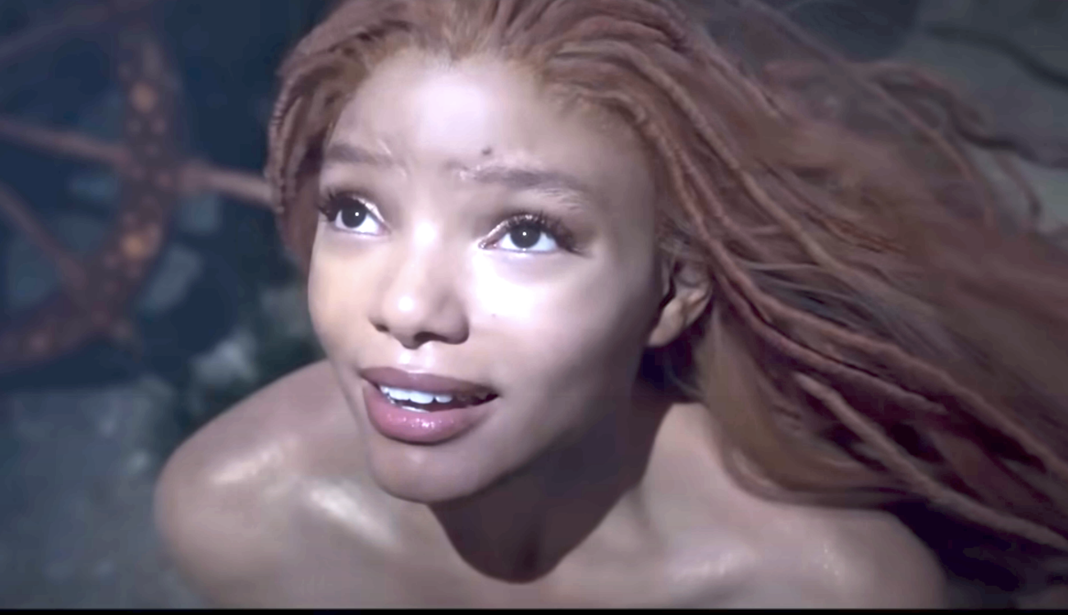 close up of Halle as Ariel