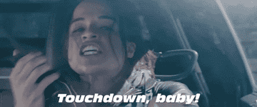 gif of character from &quot;fast and furious&quot; saying &quot;touchdown baby!&quot;