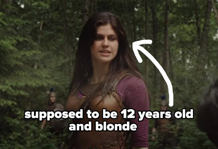 Annabeth Chase actor Alexandra Daddario, who was in her 20s, with caption &quot;Supposed to be 12 years old and blonde&quot;