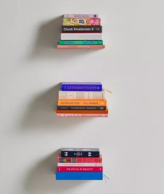 Books on the shelves