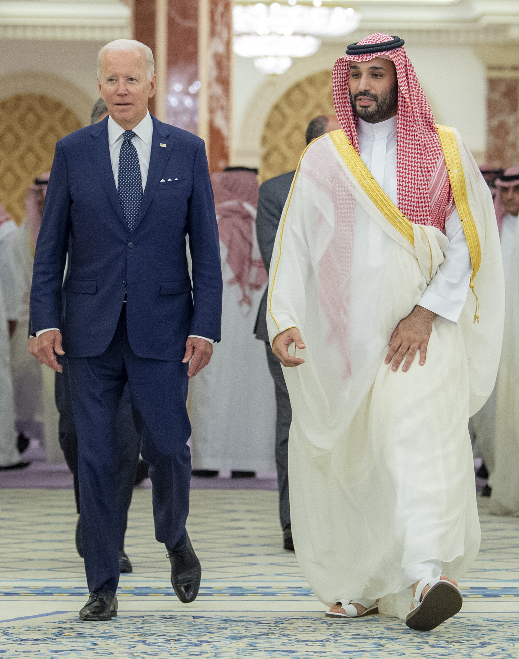 the crown prince walking with the president