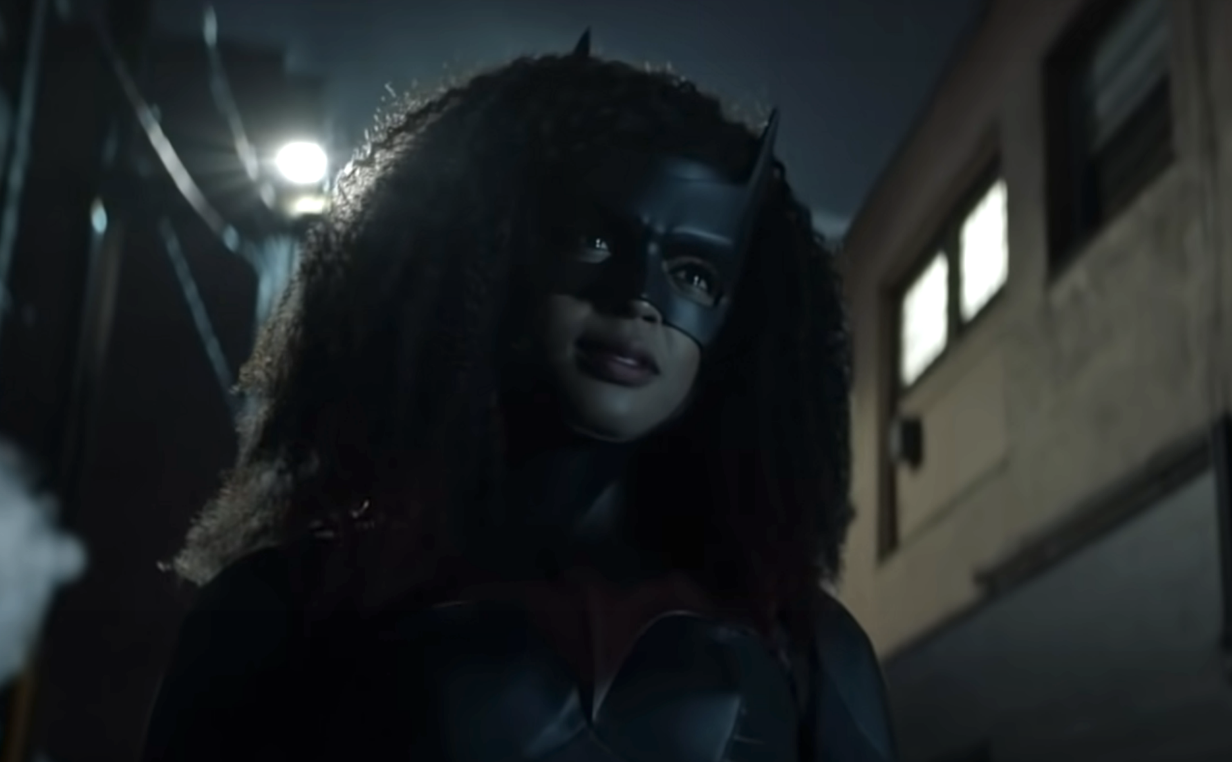 closeup of Javicia as Batwoman