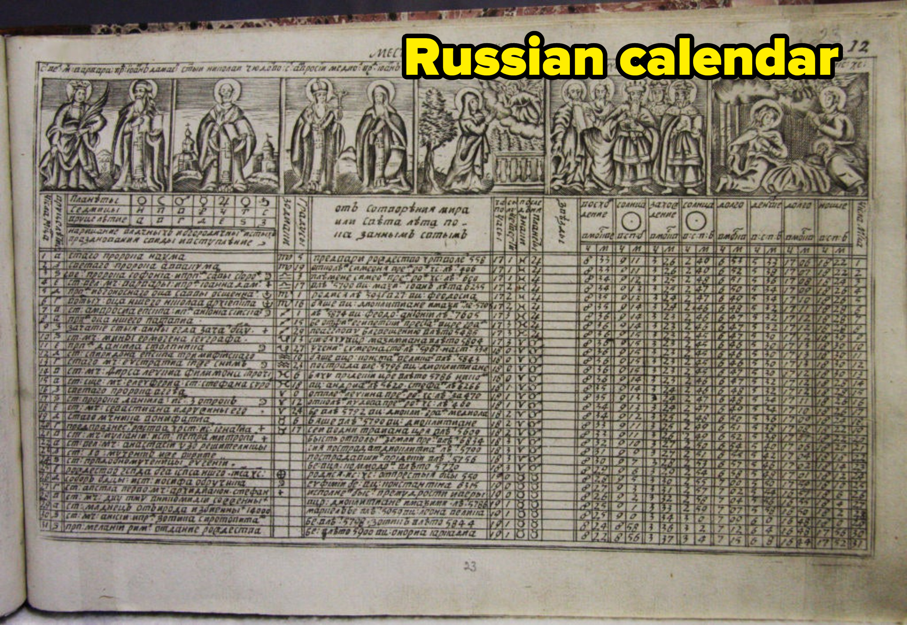 Russian calendar