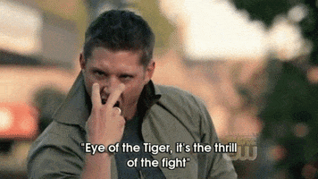 A man singing Eye of the Tiger