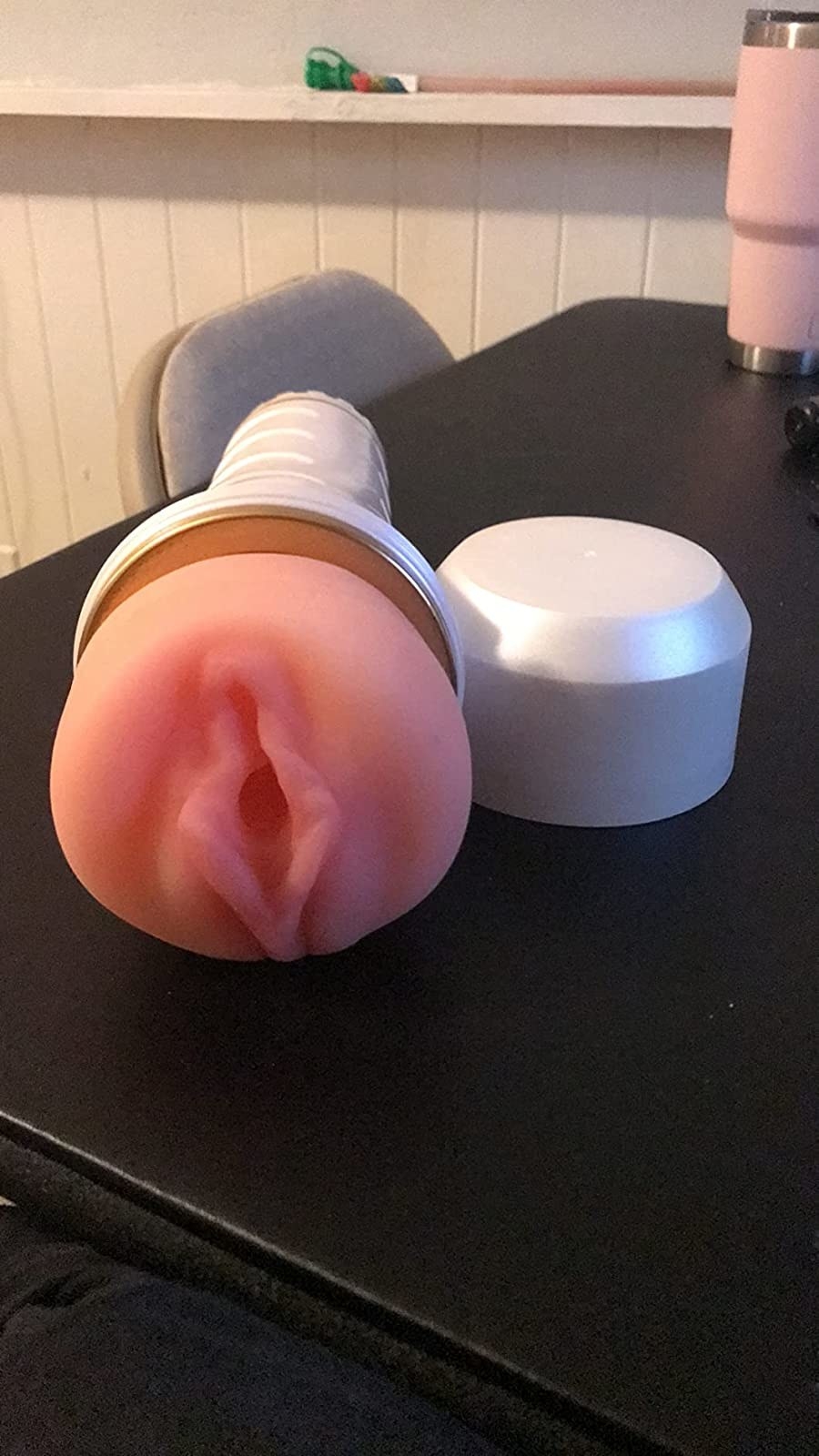 Realistic stroker in white case