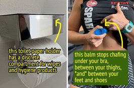 toilet paper holder and blister balm 