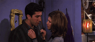 Rachel and Ross kissing