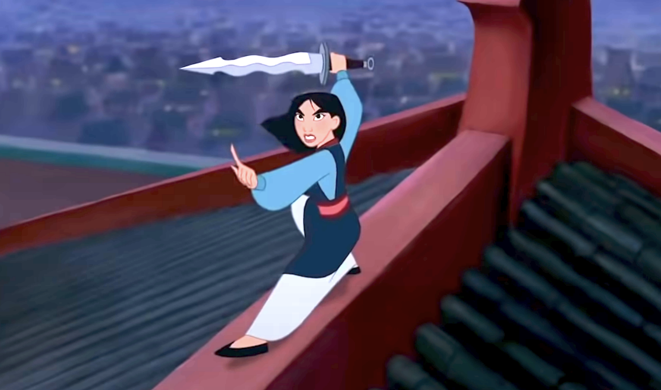 Mulan wielding her sword