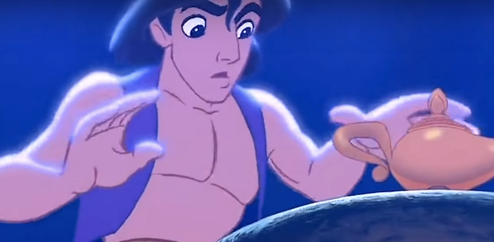 Aladdin about to grab the lamp