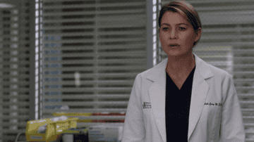 Meredith Grey from &quot;Grey&#x27;s Anatomy&quot; looking concerned