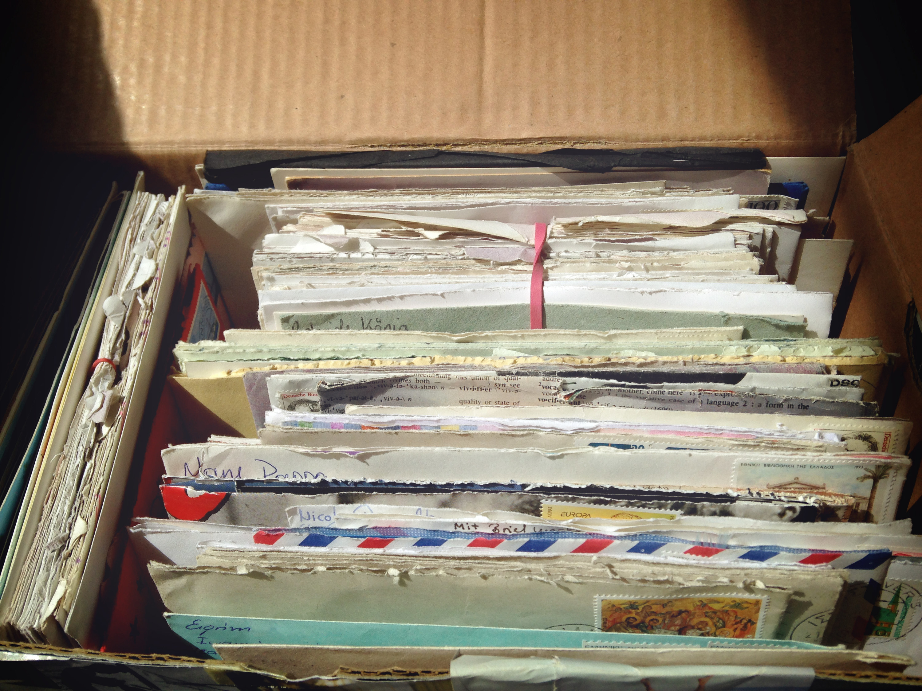 A box full of old letters