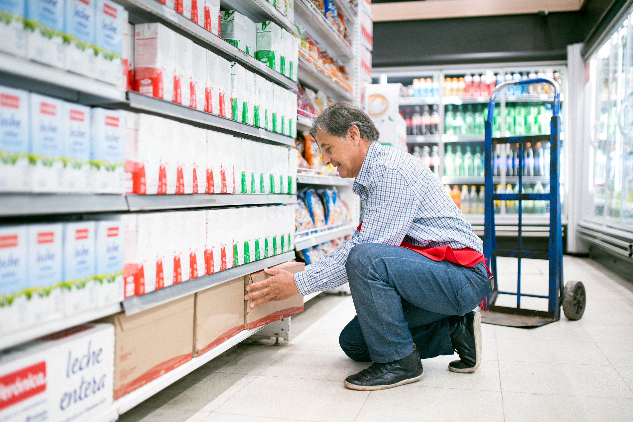 Person stocking shelves