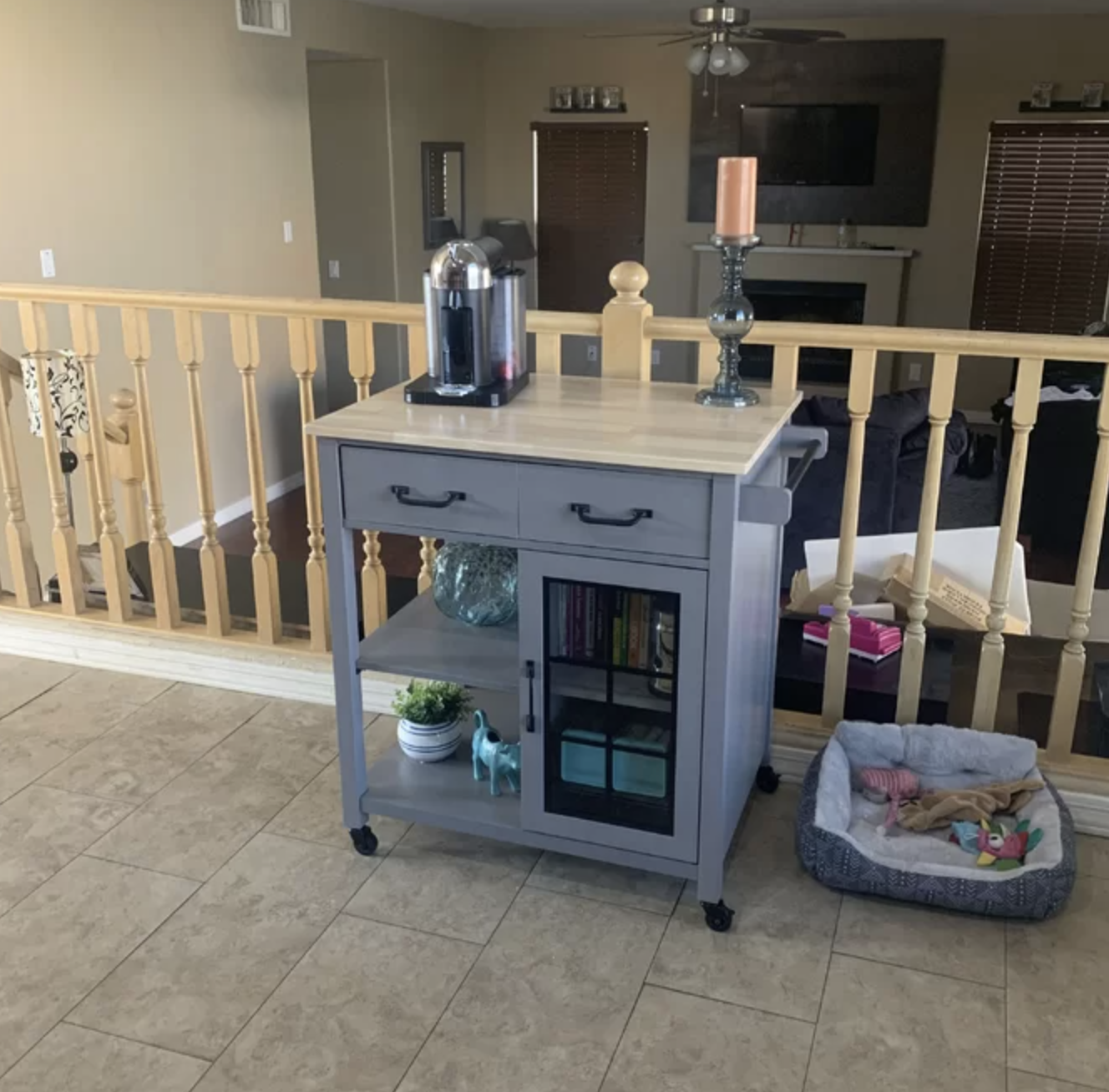the gray cart in a reviewer&#x27;s home
