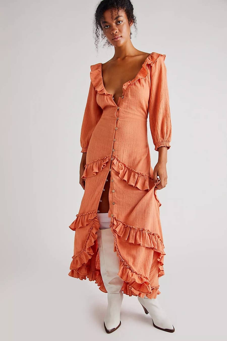 knee length dresses for ladies Shona Joy - Charlotte High Neck Midi Dress main image 0