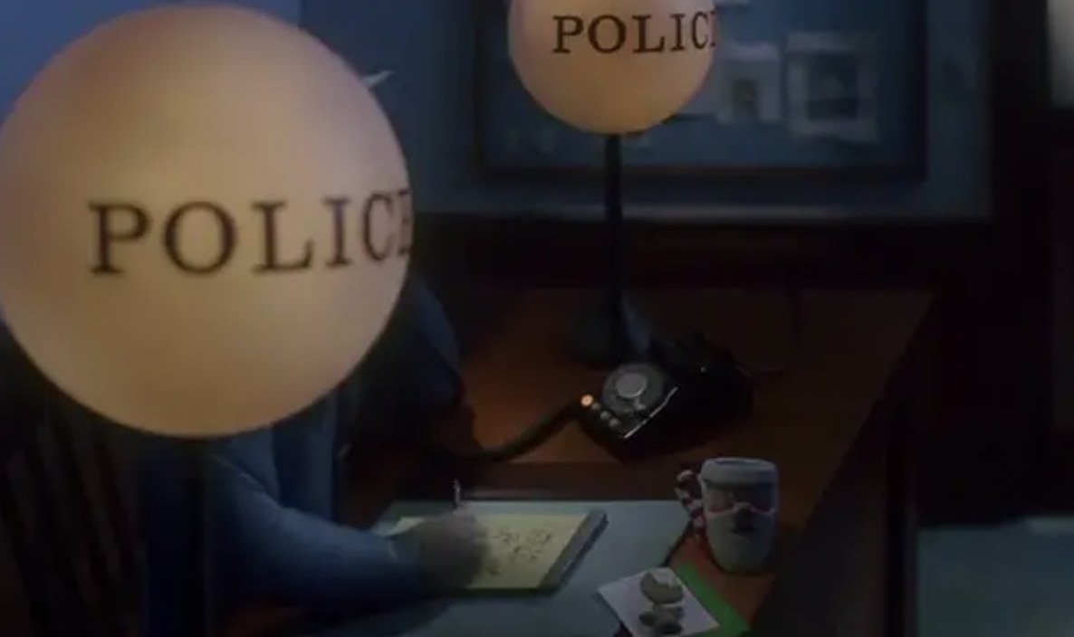 animated police office