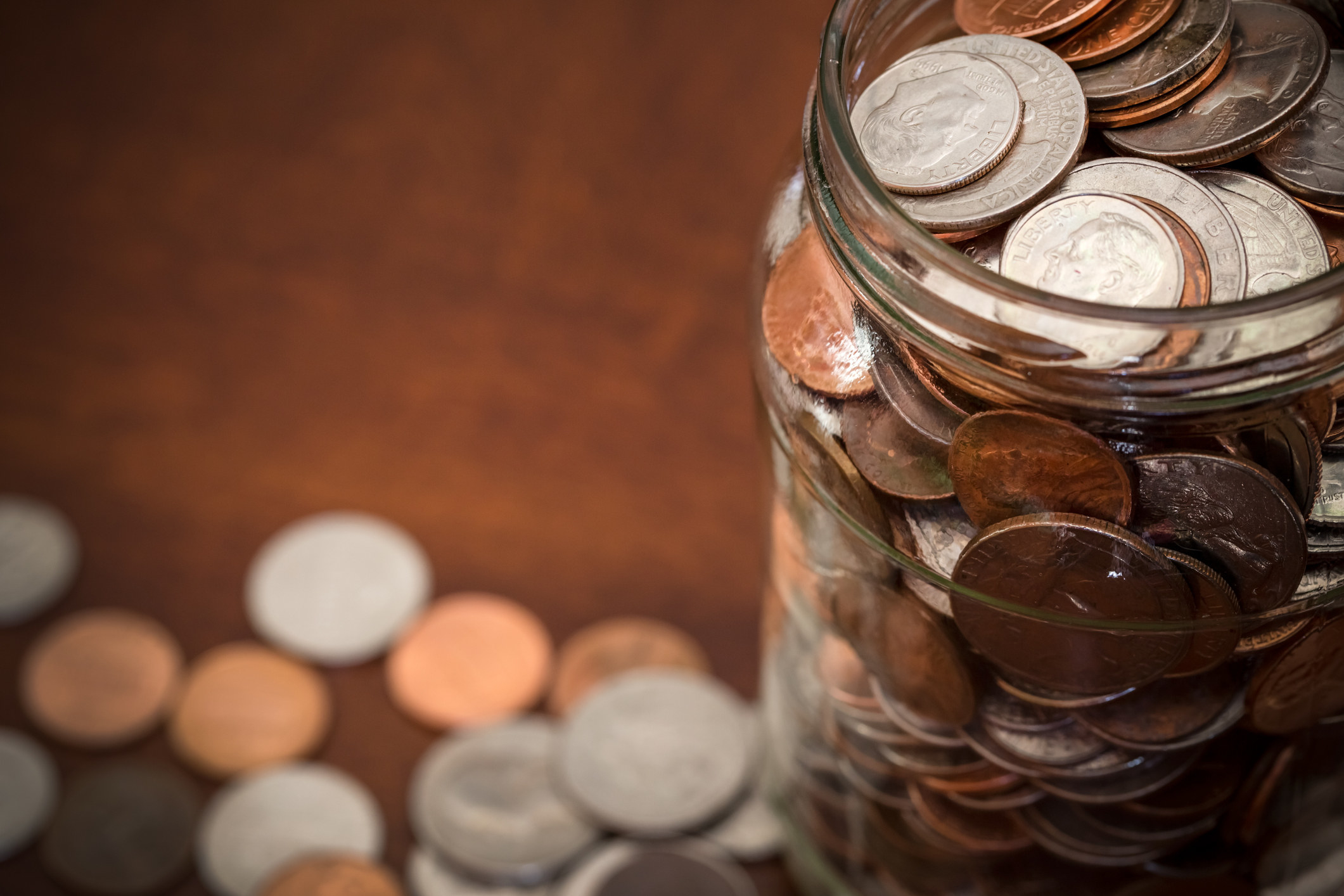 A jar of coins