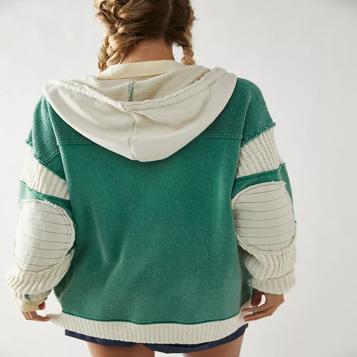 model wearing the cardigan