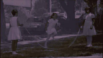 Children skipping rope