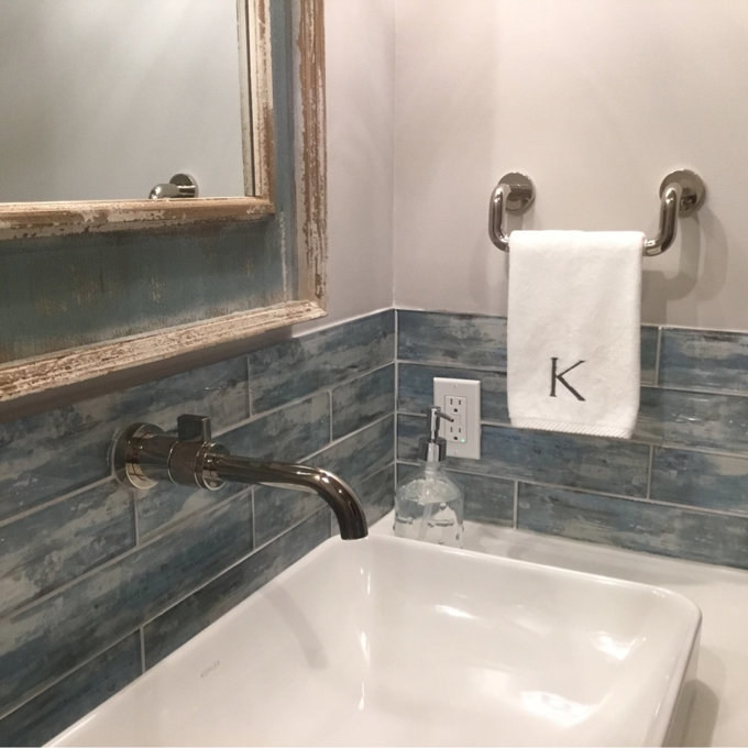 reviewer&#x27;s hand towel with the letter K on it