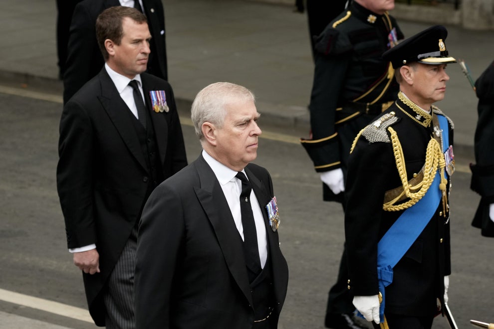 Royal Family Members At Queen Elizabeth's Funeral Procession