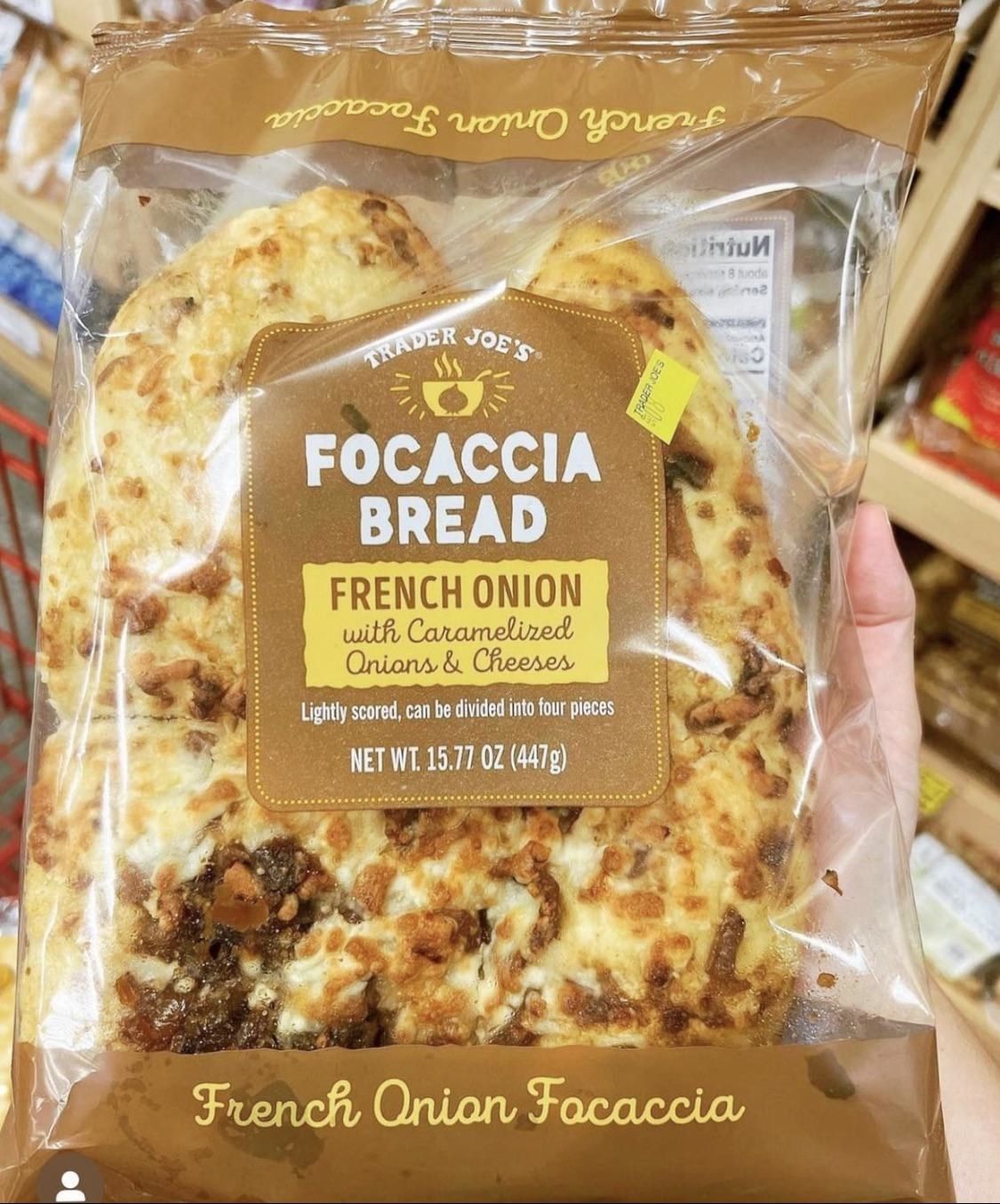 A package of French Onion Focaccia Bread