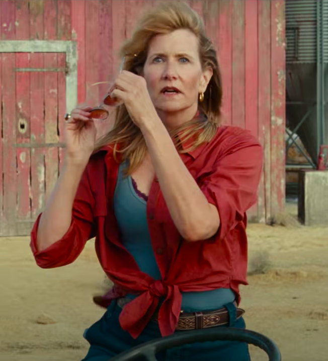 Laura in another shirt tied in the front