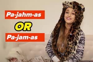 阿丽亚娜·格兰德（Ariana Grande）穿着PJ，每个人的语音拼写
