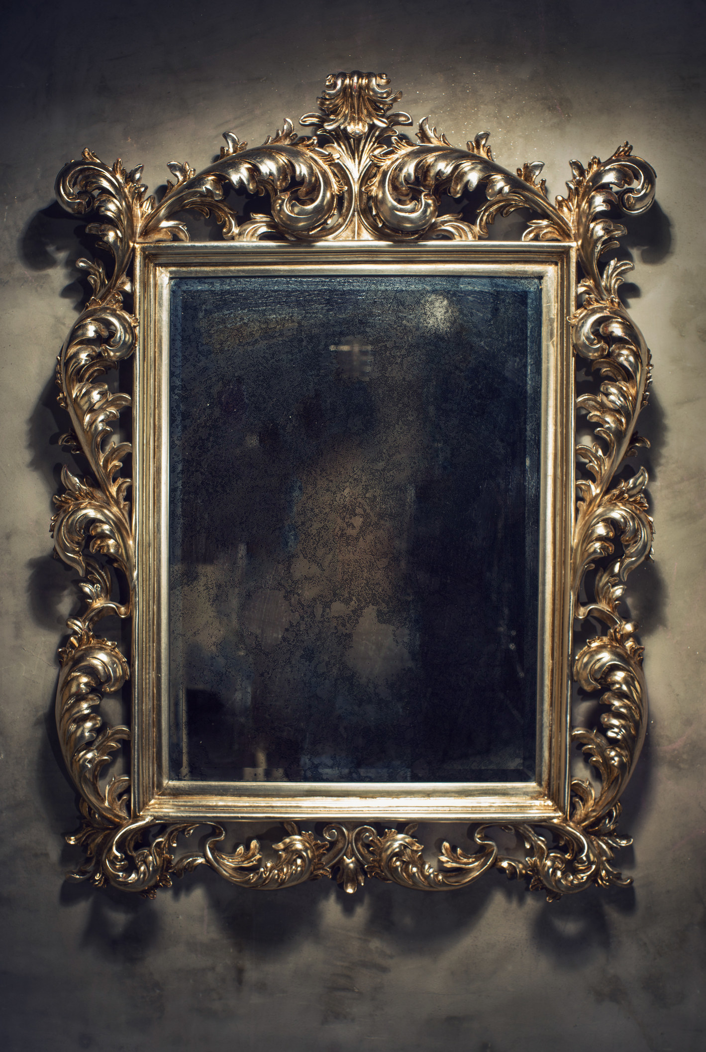 a mirror showing a cloudy image