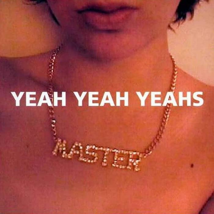 Album cover with a close-up photo of a woman with a necklace that reads &quot;MASTER&quot;