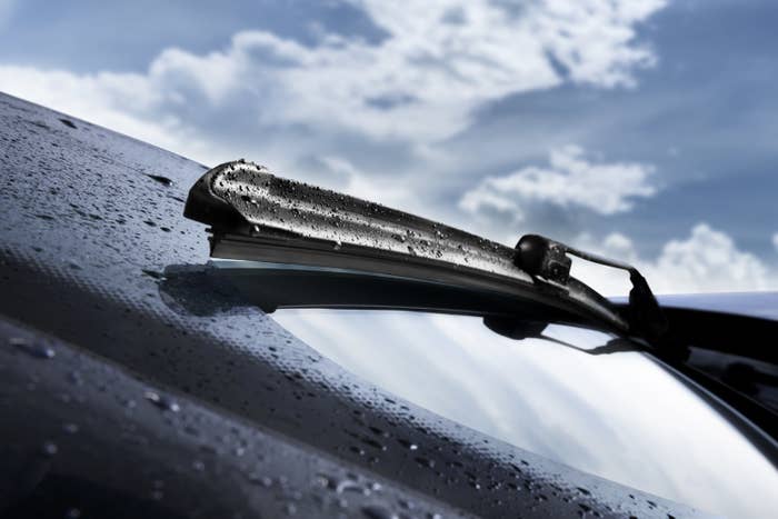 an up-close photo of a windshield wiper