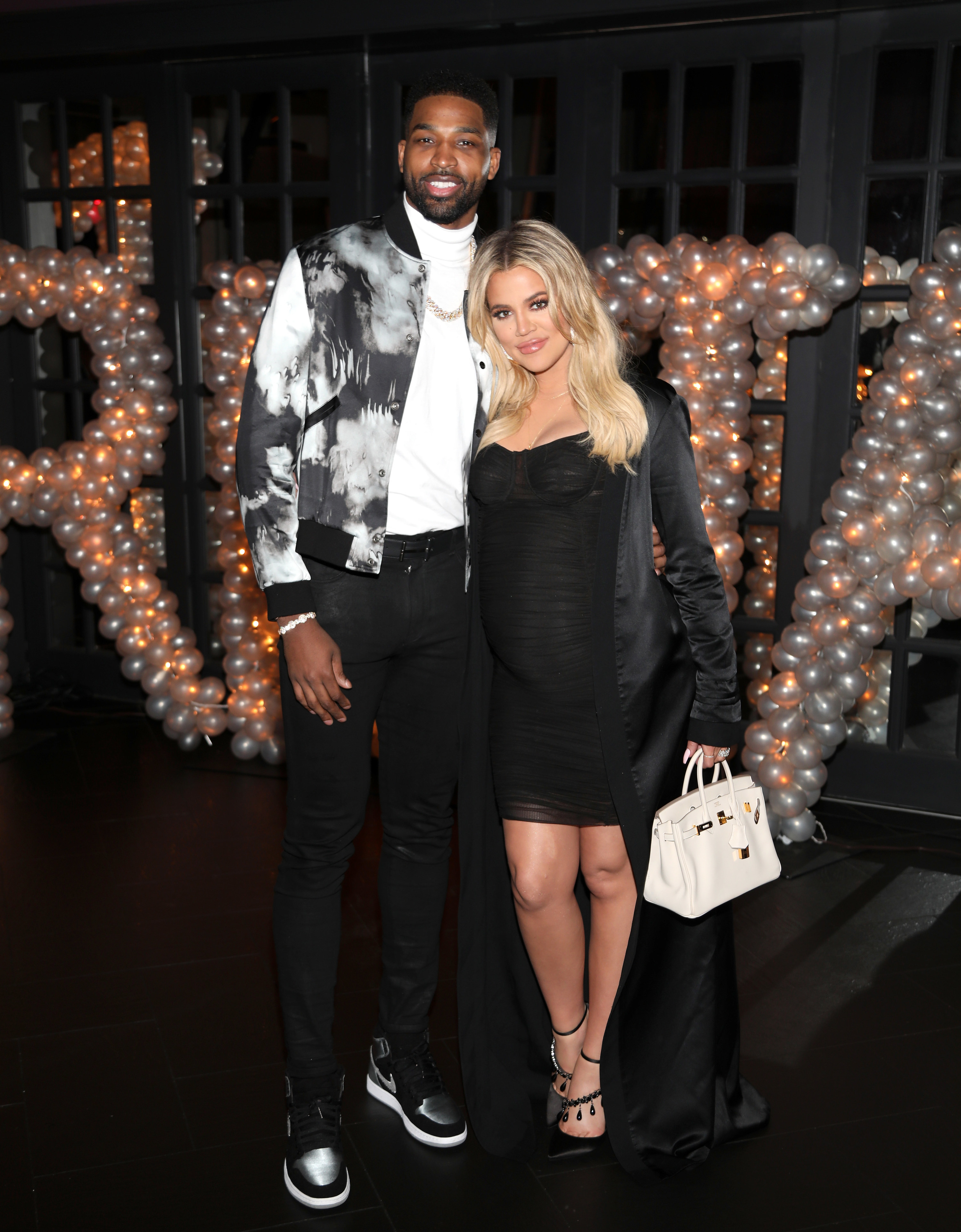 Tristan Thompson and Khloé Kardashian appear at Tristan Thompson&#x27;s birthday event on March 10, 2018