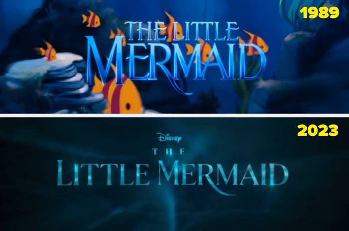 1989 The Little Mermaid title card and 2023 The Little Mermaid title card