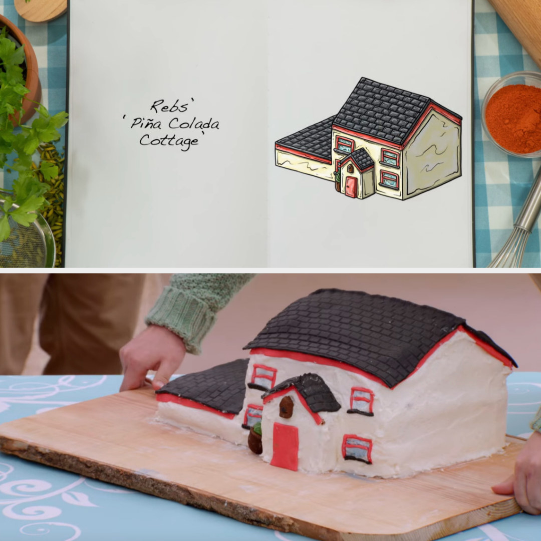 Great British Bake Off Bakes Vs  Drawings Cake Week 2021 - 22