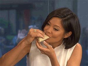 Alex Wagner eating tacos on the Today show