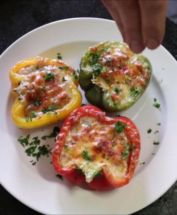 stuffed bell peppers on a plate